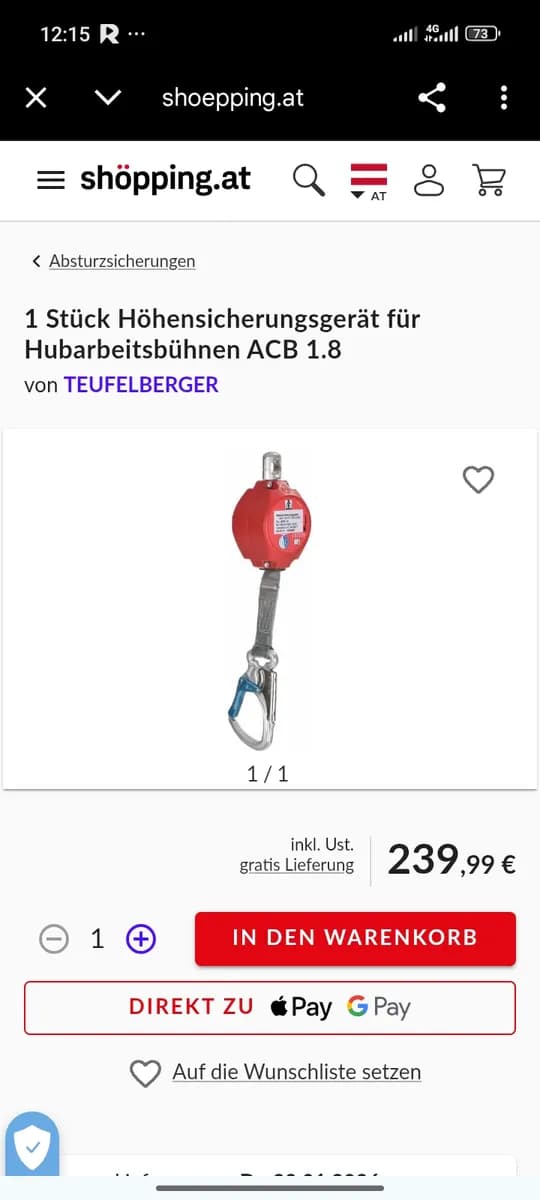  3stk Höhensicherungsgaret 