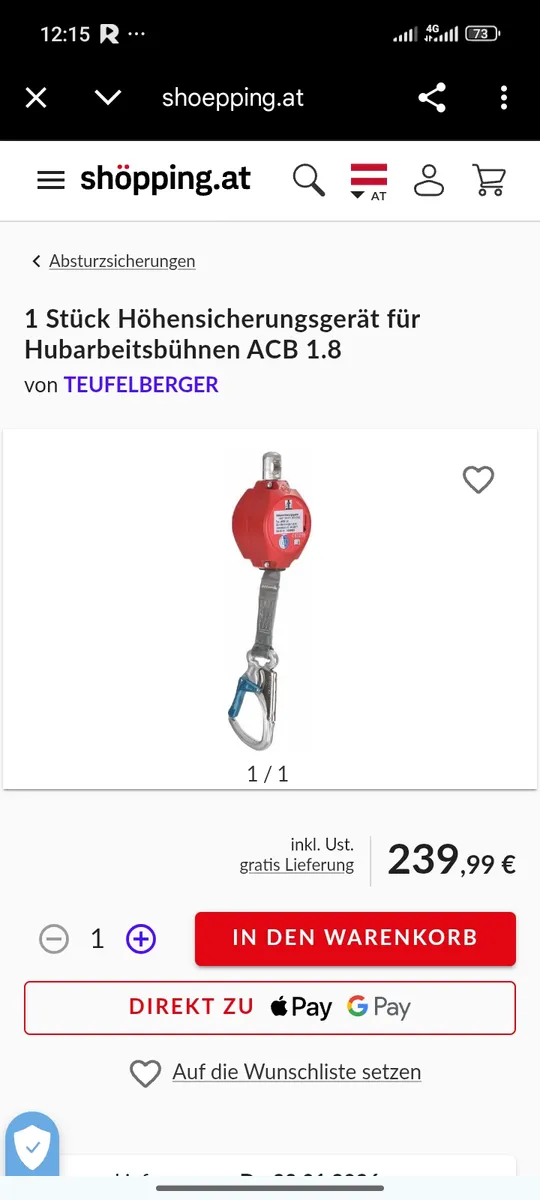 3stk Höhensicherungsgaret 