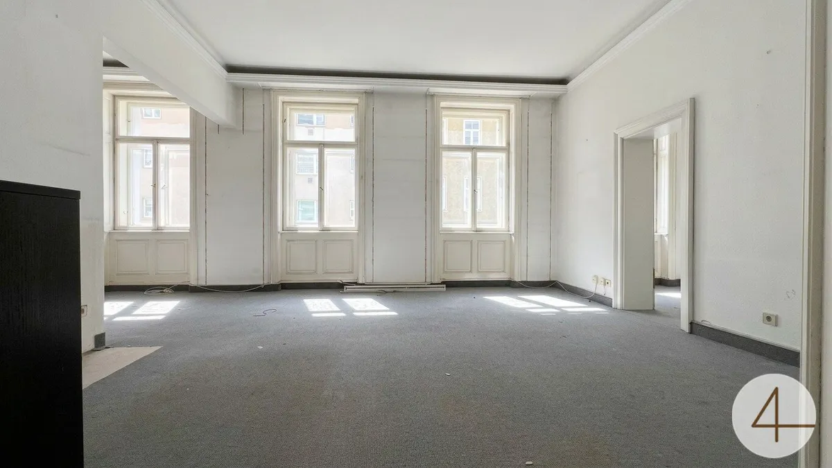 U4 ums Eck - sanierungsbedürftige 3-Zimmer-Altbauwohnung im Alsergrund - Seitenstraße Ruhelage